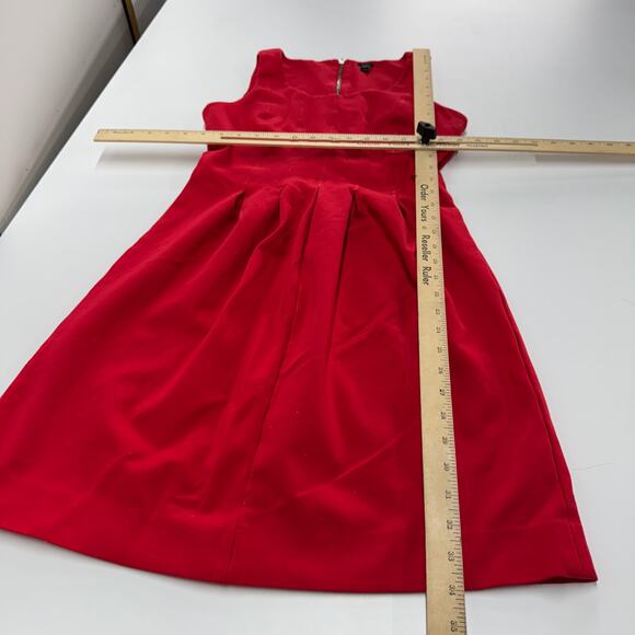 J.Crew Dress Womens 4 Red Pleated Mini A Line Scuba Tomato Girl - Picture 8 of 8
